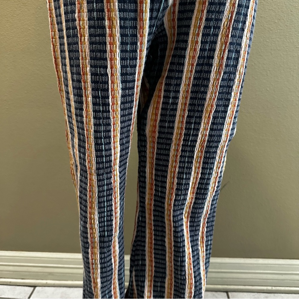 Striped Free People Flare Pants Womens Pull On beach pants L large - Picture 5 of 8